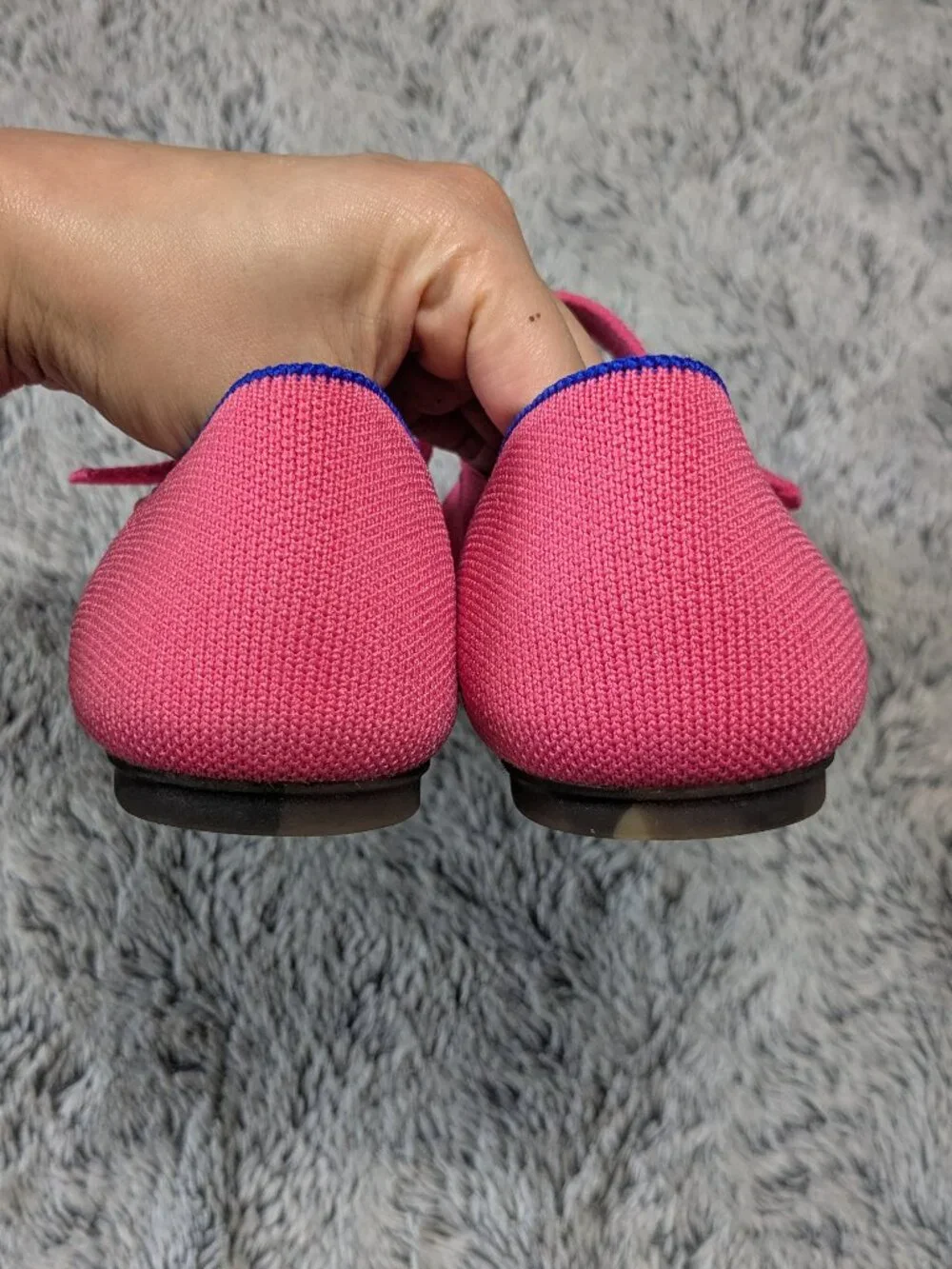 Rothy's Pink Mary Jane Square Flats Strap Size 7.5 dragonfruit